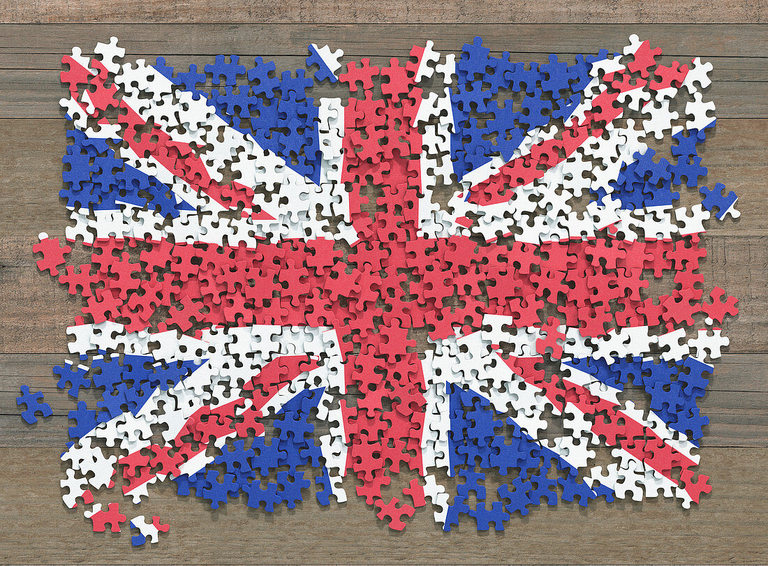 Union Jack jigsaw puzzle, illustration