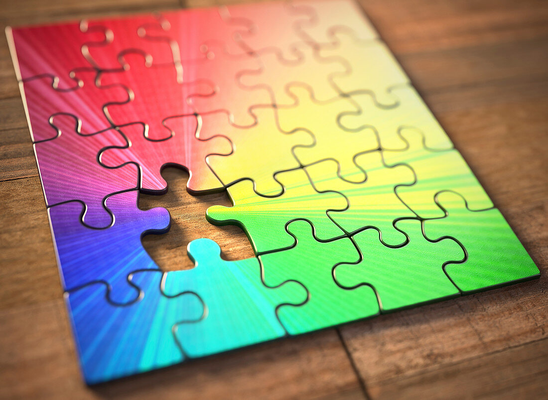 Colourful jigsaw puzzle, illustration