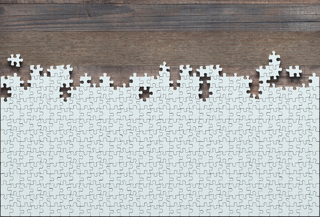 Incomplete jigsaw puzzle, illustration