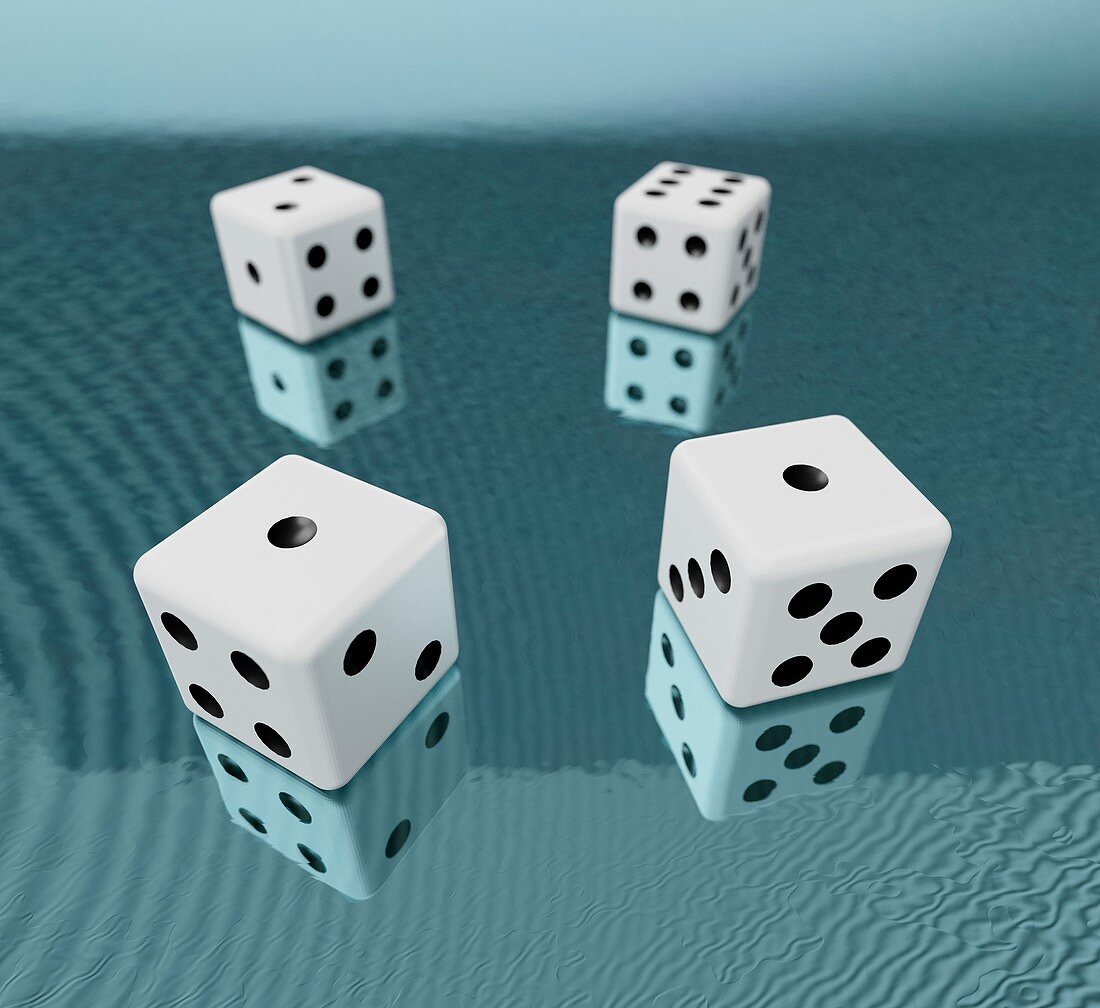 Dice and waves, illustration