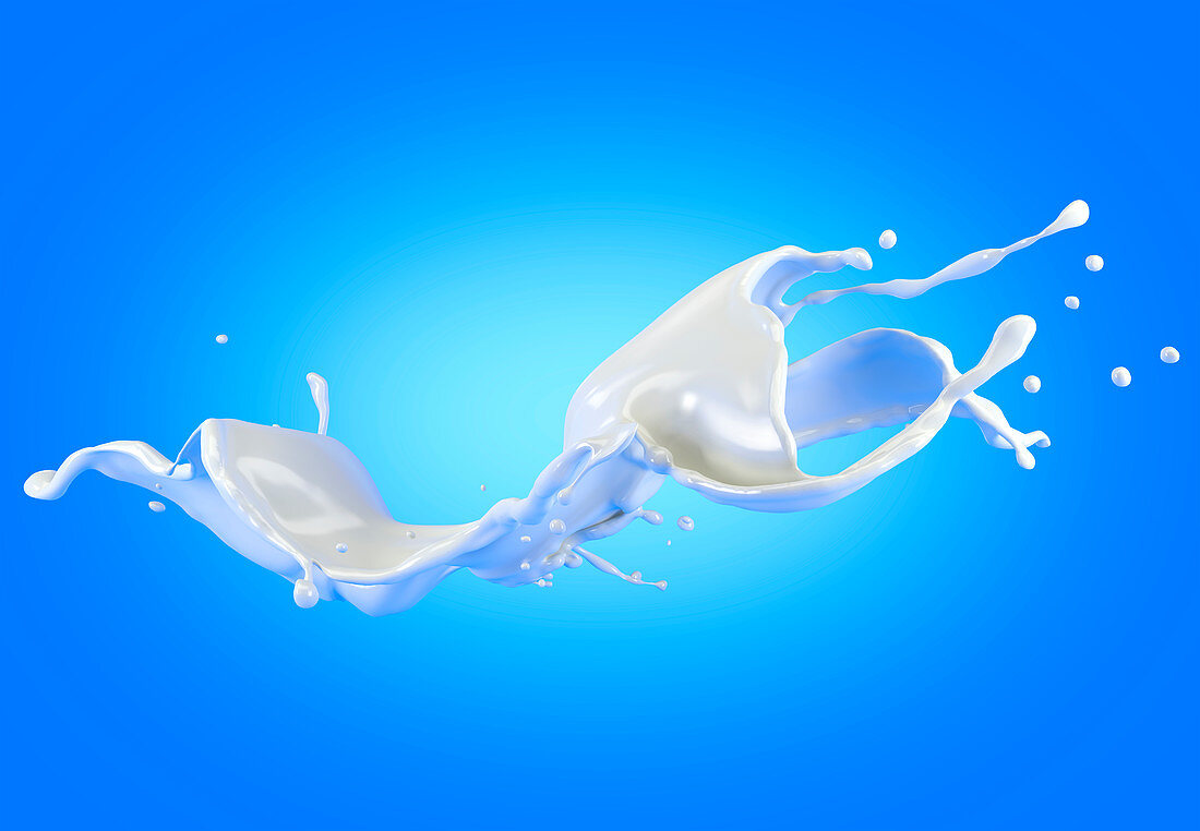 Milk splash in the air, illustration