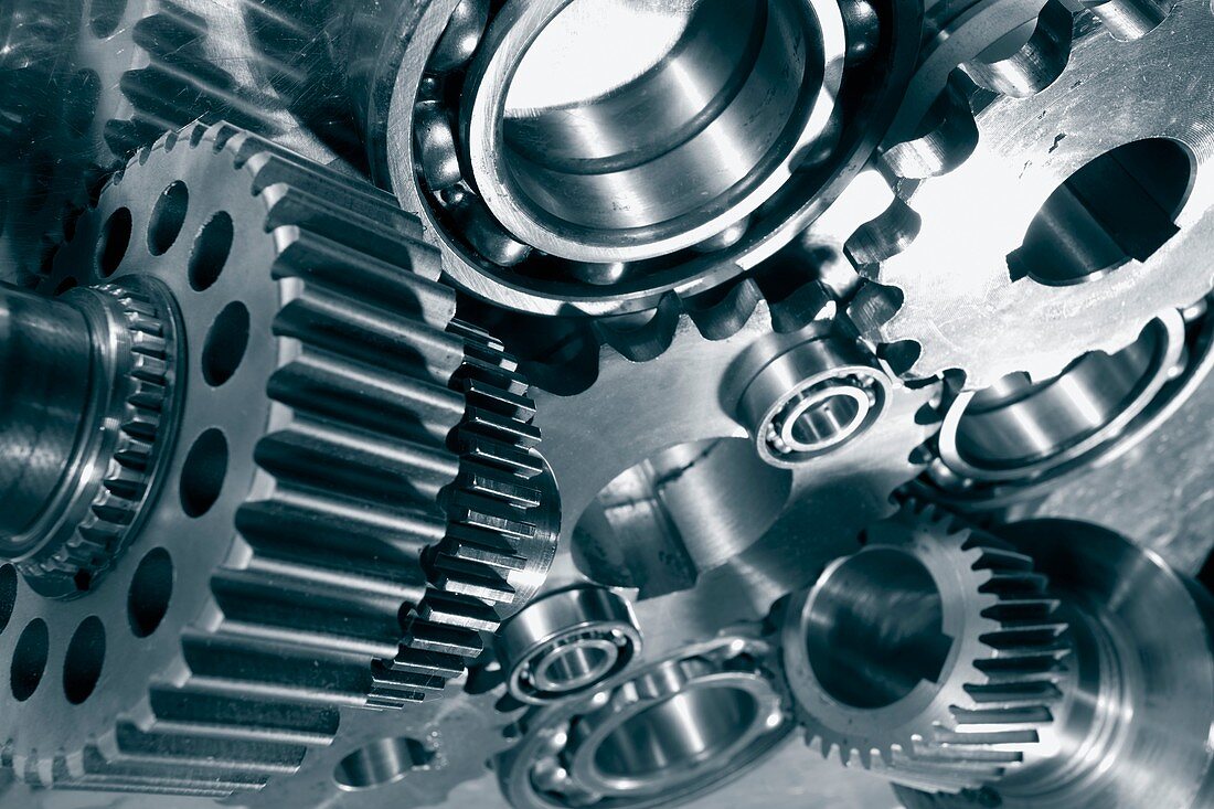 Titanium gears and ball-bearings