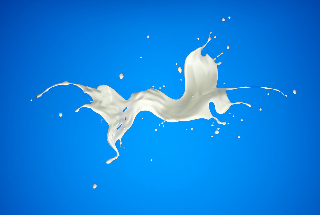 Abstract flying milk splash, illustration