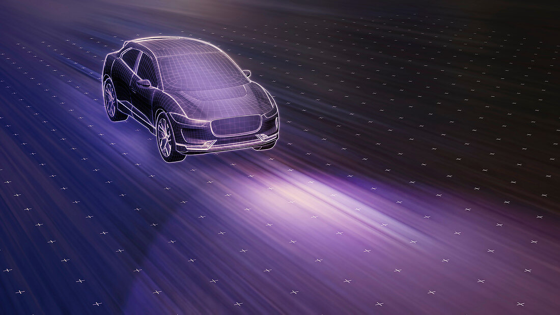 Autonomous driving, conceptual illustration