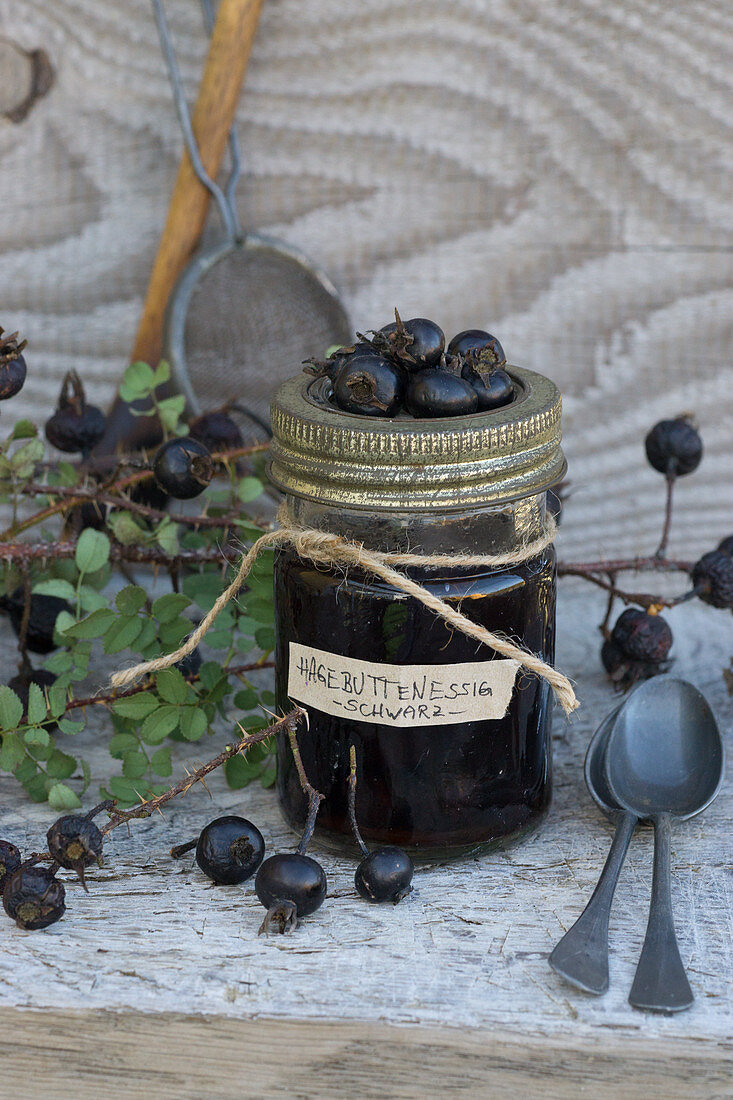 Rosehips Vinegar from black rosehips