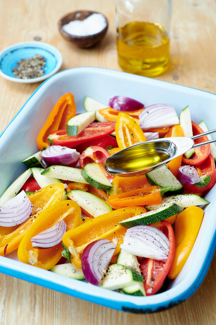 Preparing vegetable for the oven