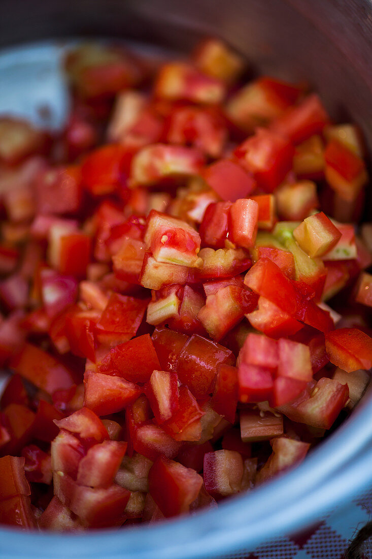 Tomaten, würfelig geschnitten