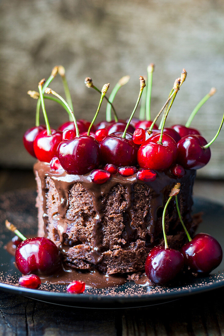 Chocolate and cherry cakes