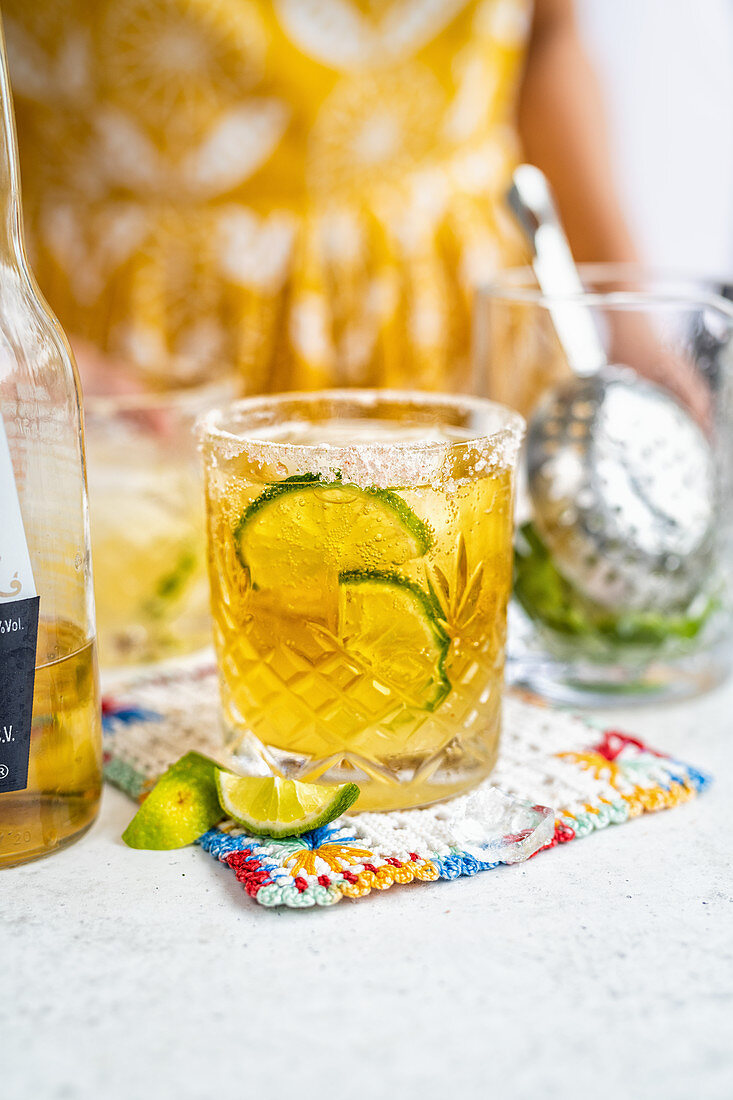 Beergarita-Cocktail mit Limeade und Tequila