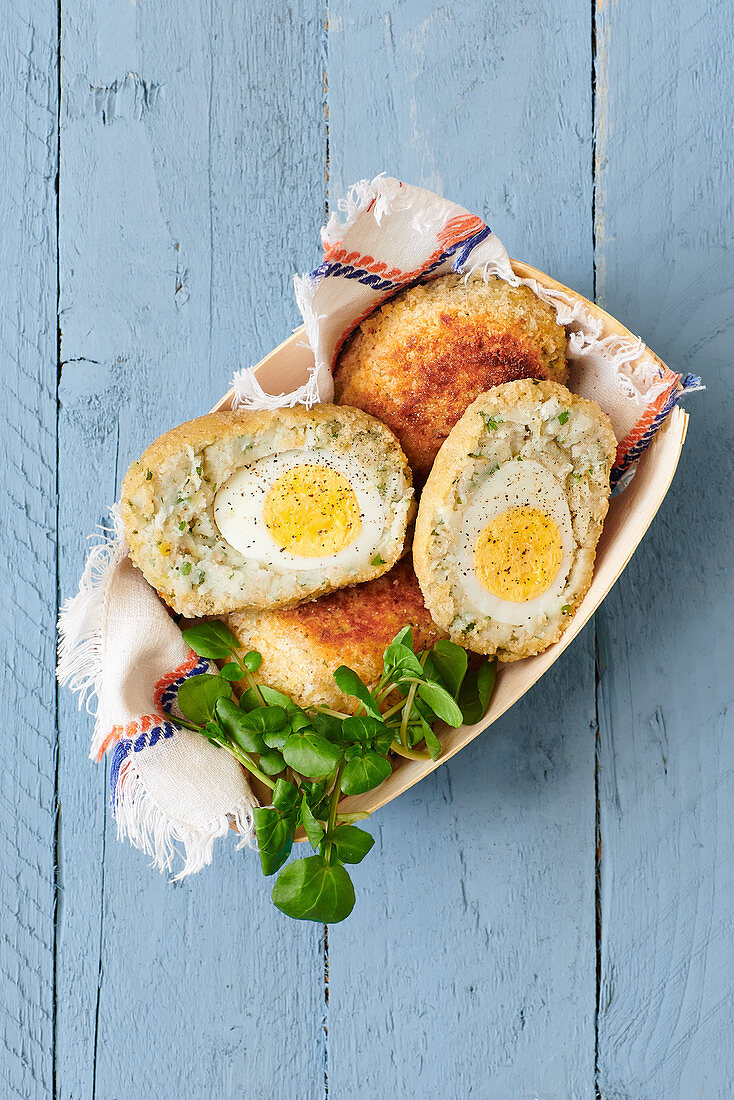 Scotch Eggs im Spankorb