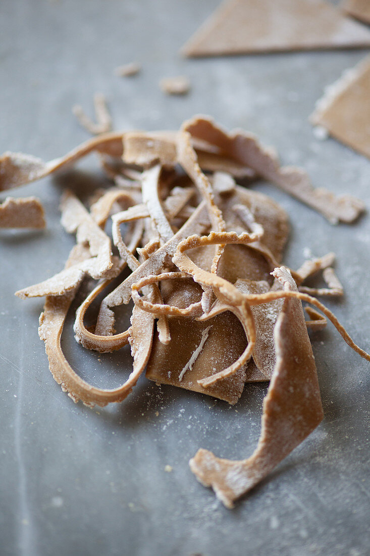 Remains of chestnut pasta dough