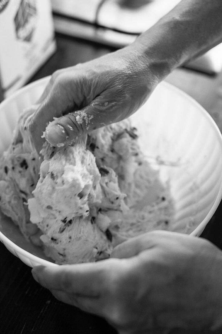 Crispy dough balls being made