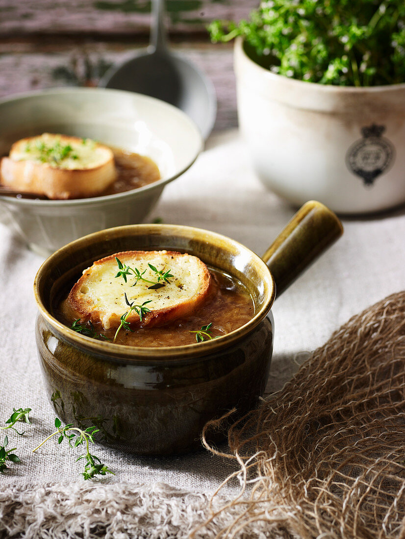 Onions French Onion Soup with Gruyere Croutons