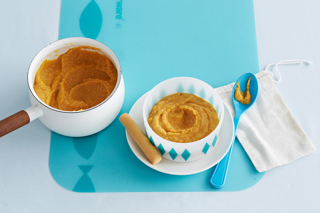 Carrot, White Bean and Salmon Puree for babies (6-9 Months)