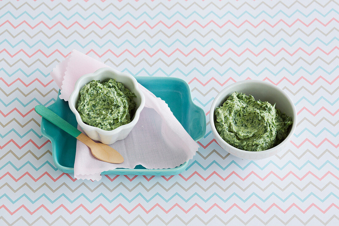 Ricotta and Spinach Puree for babies (6-9 Months)