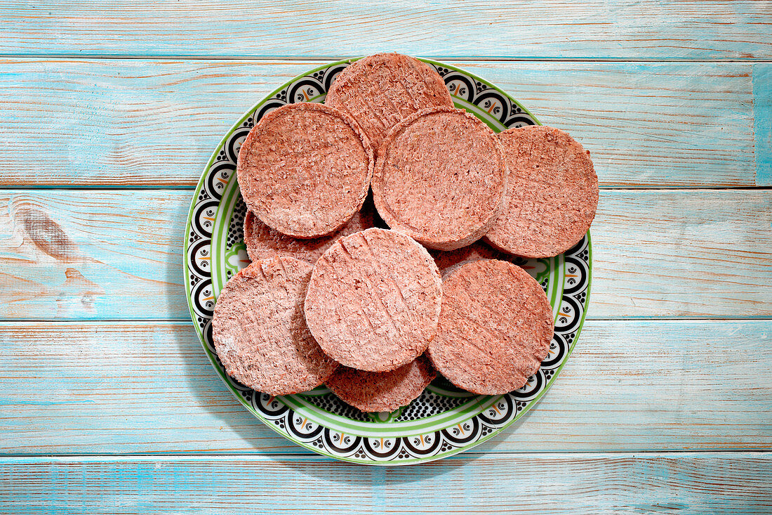 Frozen hamburger patties