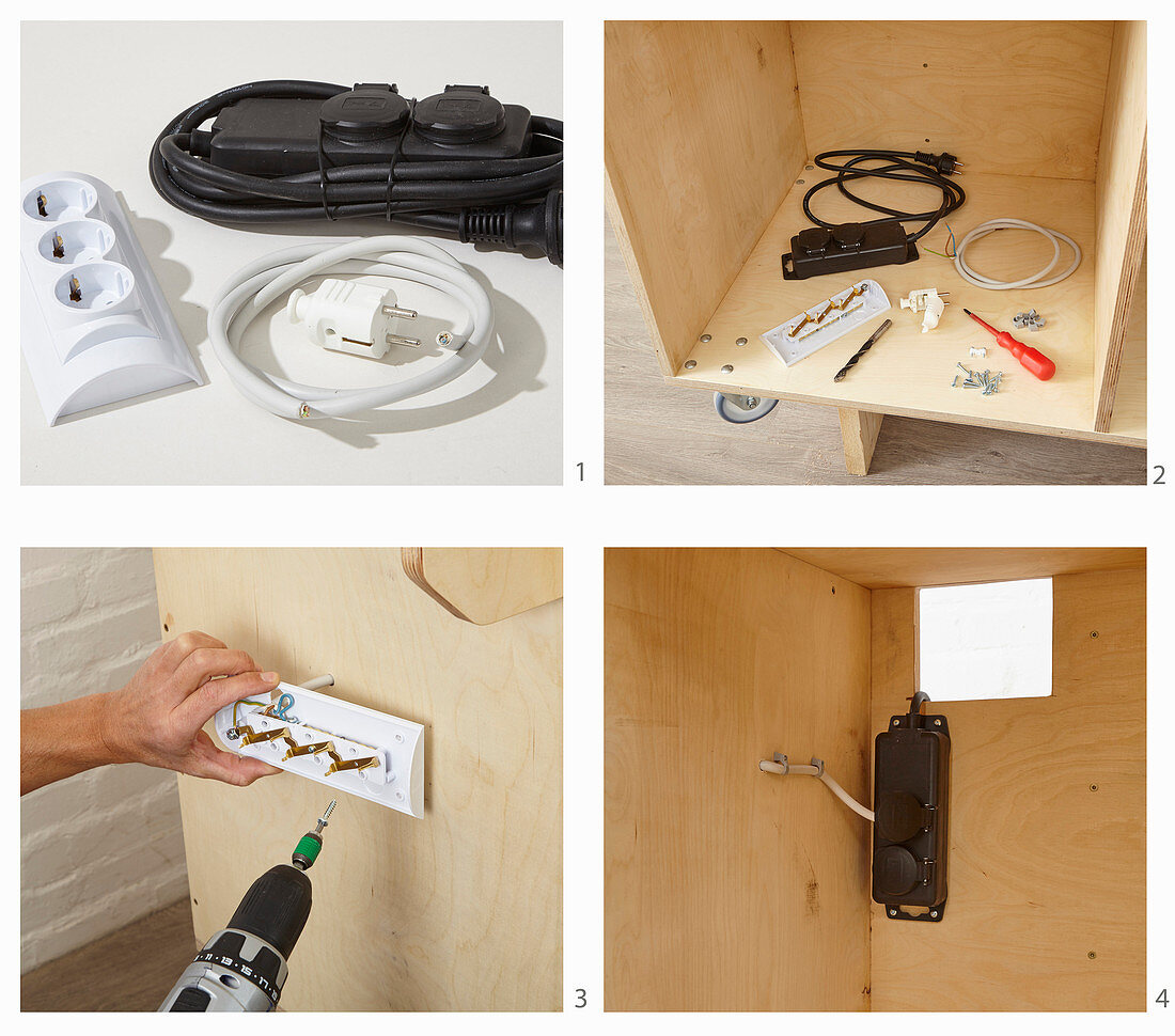 Werkstattwagen selber bauen (Steckdosen anbringen)