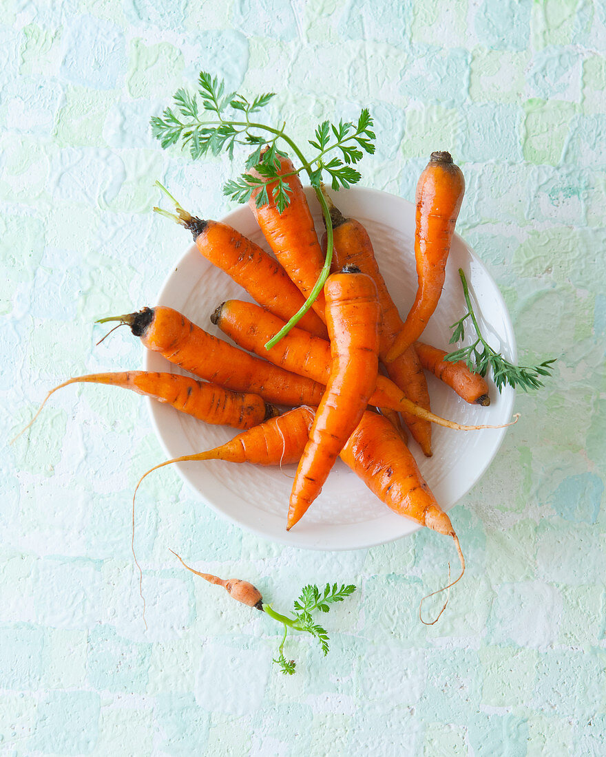 Fresh carrots in a bowl