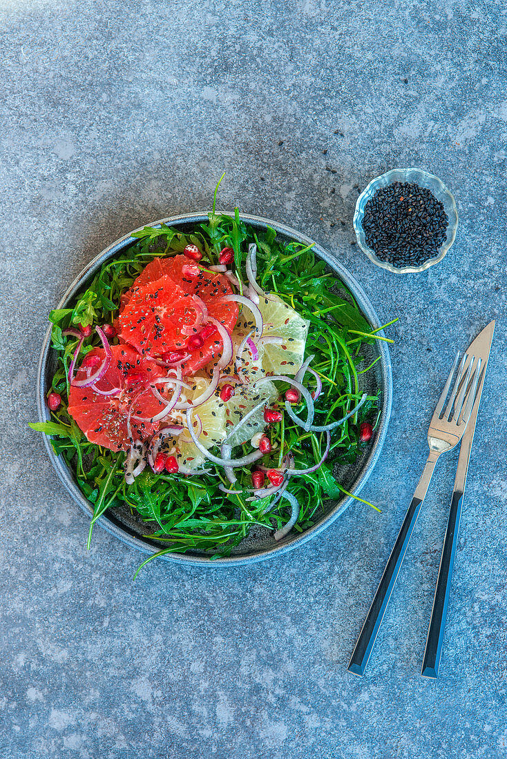 Grapefruit-Rucola-Salat