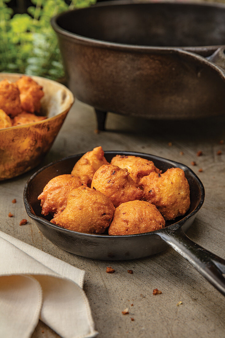 Hush puppies in cast iron pan (US)