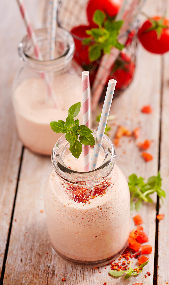 Tomatino – a milkshake made with tomatoes, juice, basil and chilli