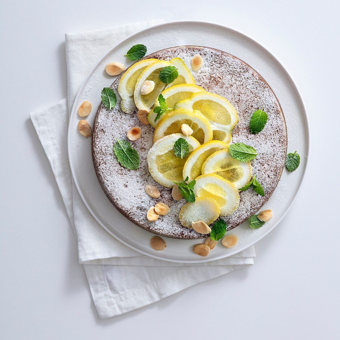 Torta caprese bianca (Zitronen-Schokoladen-Kuchen mit Mandeln, Italien)