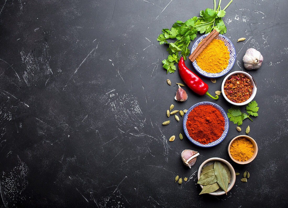 Traditional Indian spices and ingredients