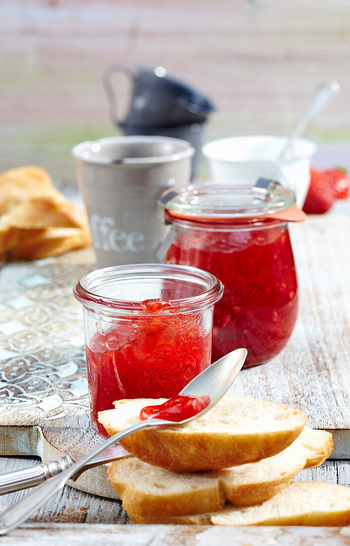 Strawberry jam with ginger for brakfast
