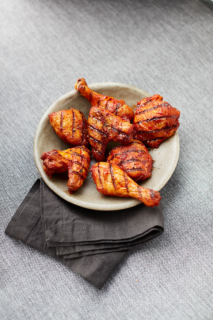 Marinated, grilled chicken bits