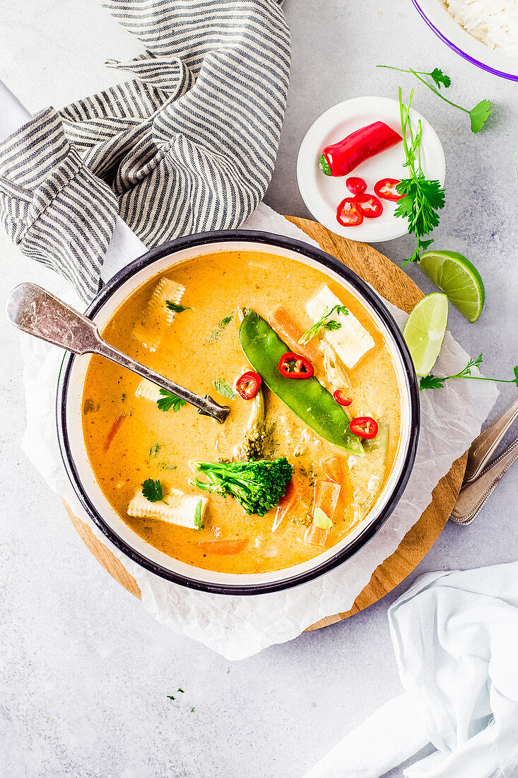 Red Thai curry with chili