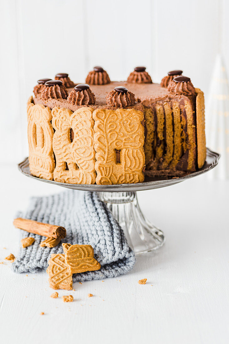 Speculoos chocolate cake for Christmas