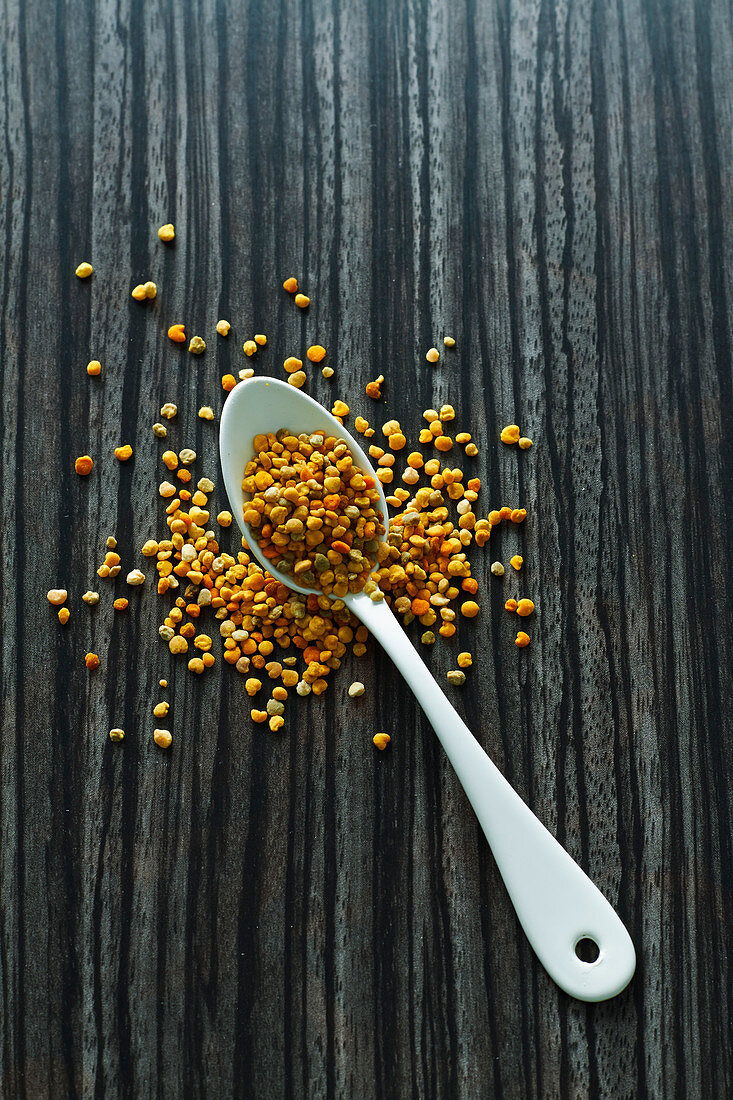 Bee pollen on a spoon