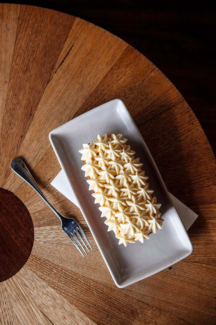 Rum baba with creme diplomat