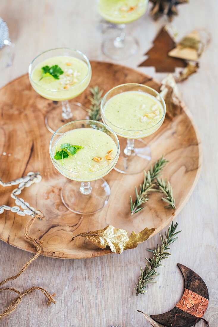 Pineapple and cucumber gazpacho for Christmas