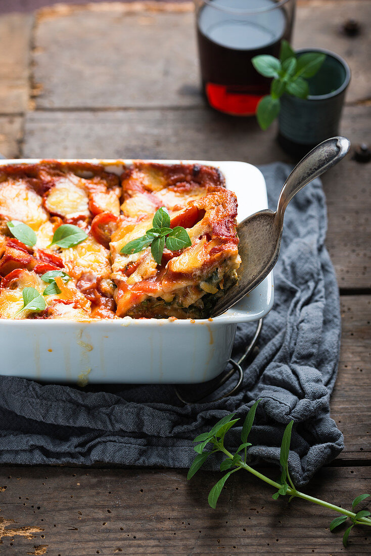 Vegane Mangold-Lasagne mit Käseersatz