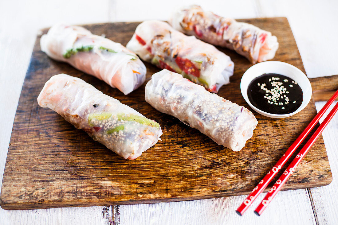 Summer rolls with a soya dip