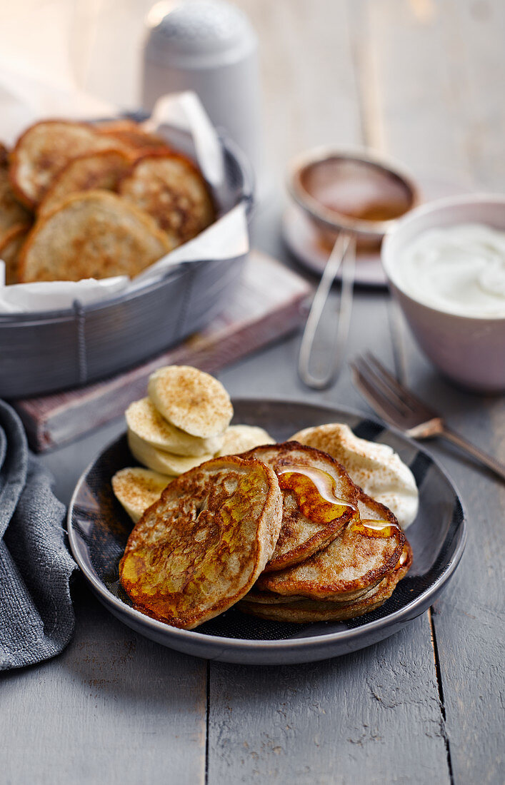 Banana Fritters with Honey