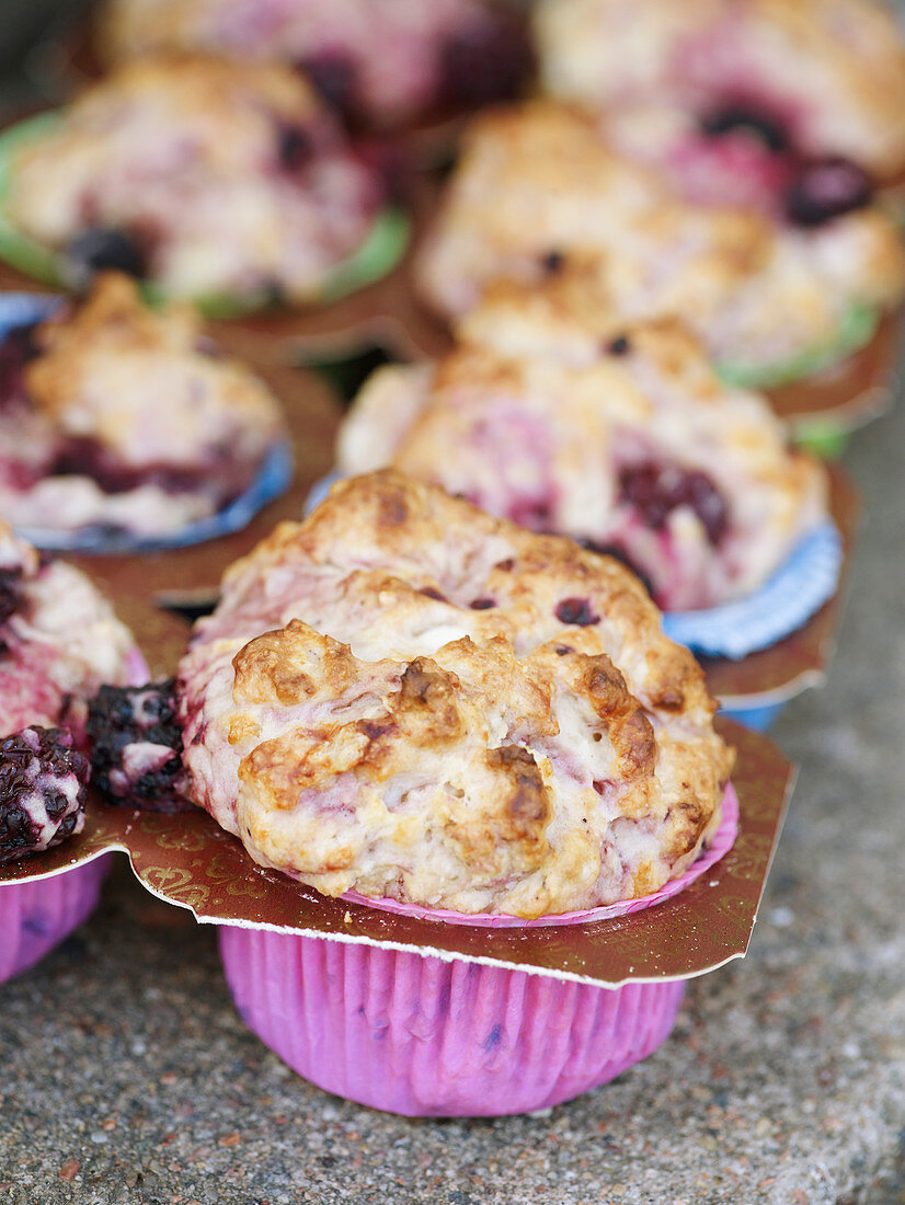 Muffins mit Brombeeren