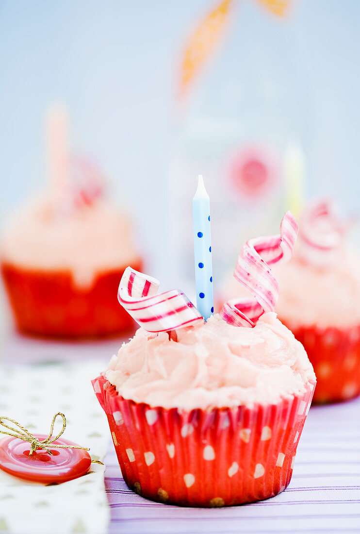 Cupcakes with birthday candles