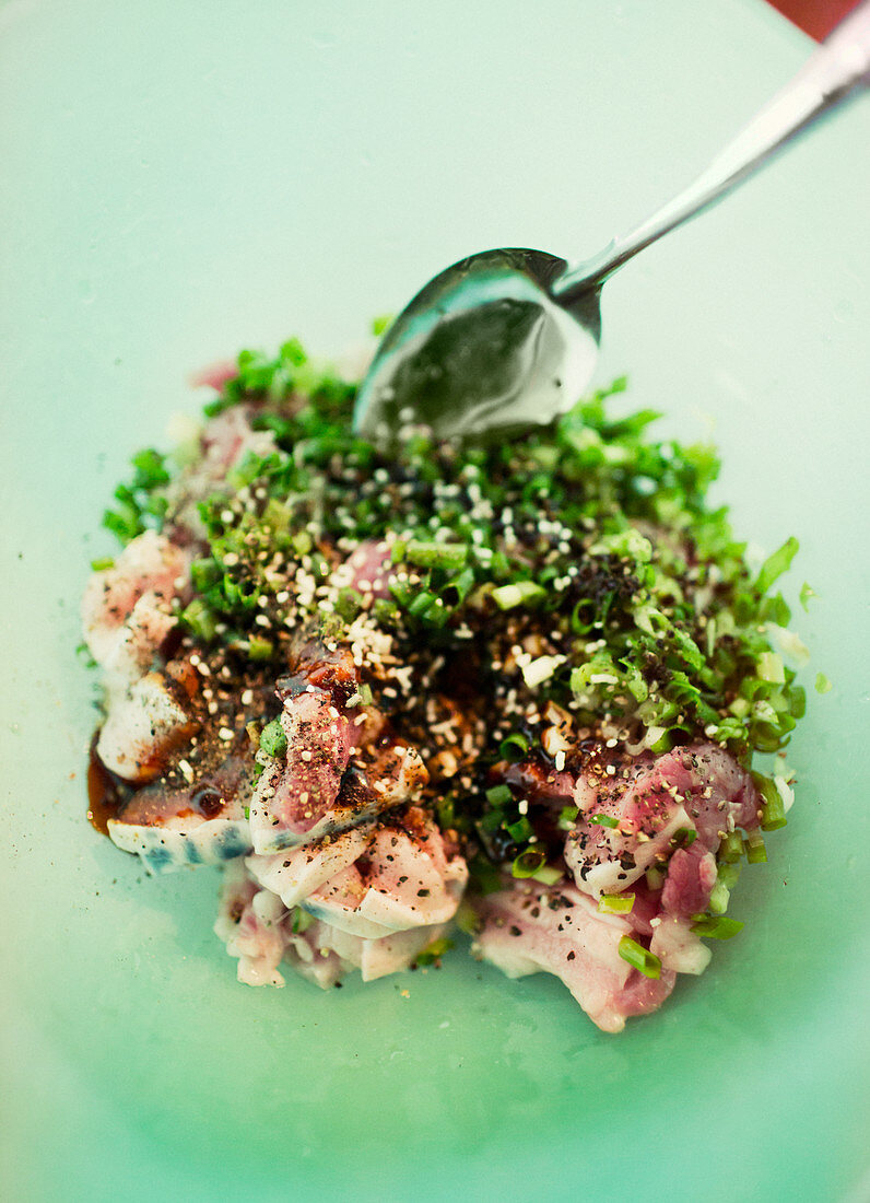 Pork with herbs (Vietnam)