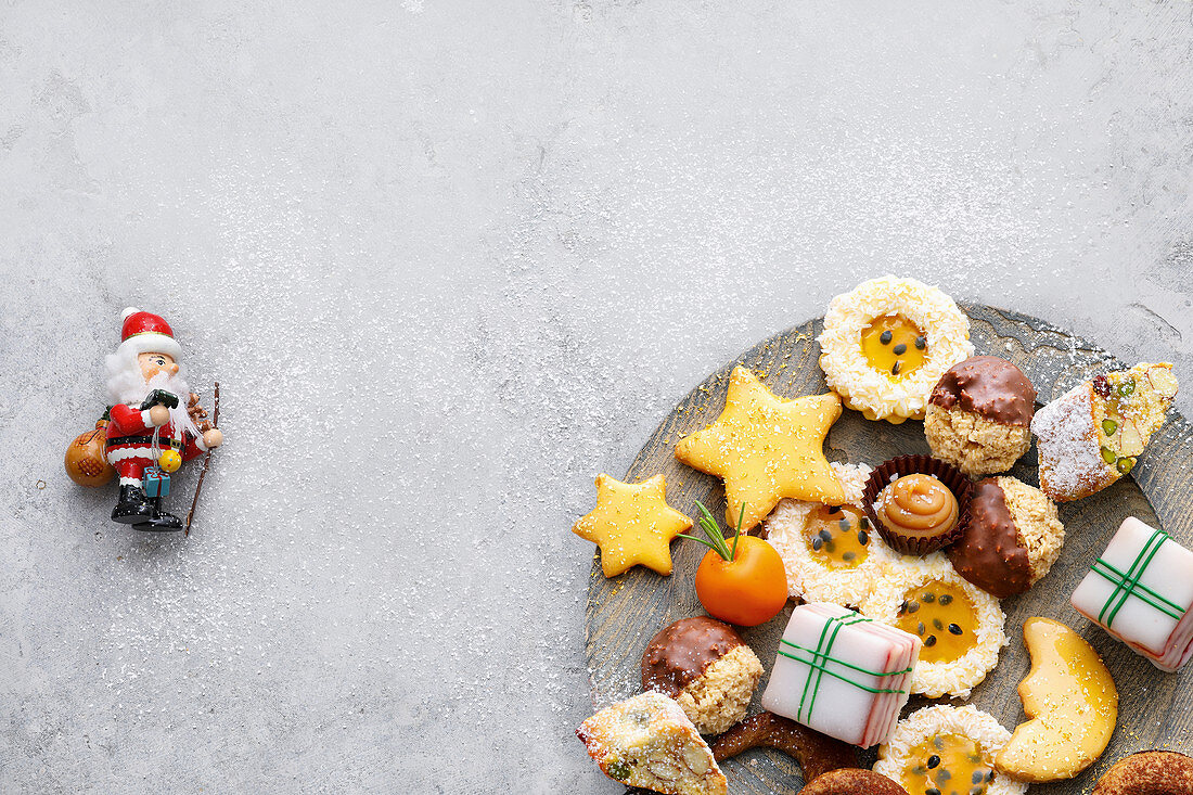 Christmas biscuits and sweets on a plate