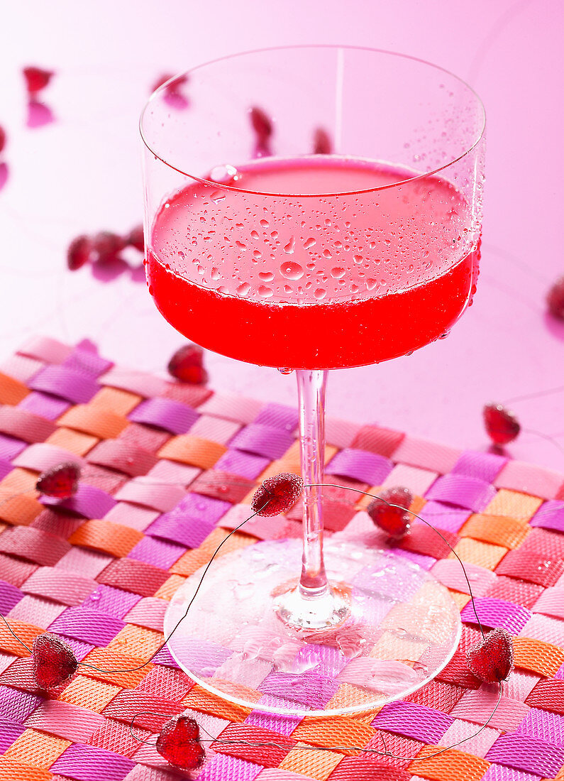 A cosmopolitan with vodka, cointreau and cranberry nectar