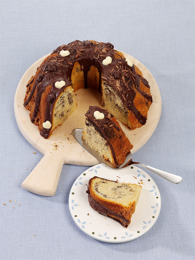 Marble poppyseed Bundt cake