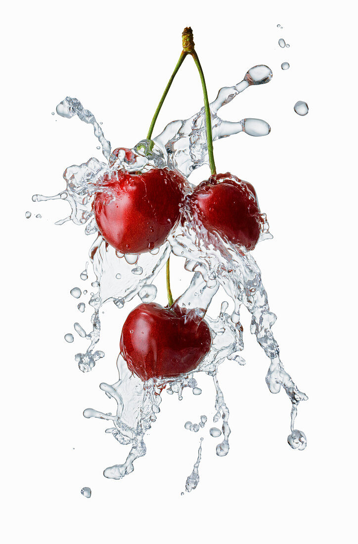 Cherries with a splash