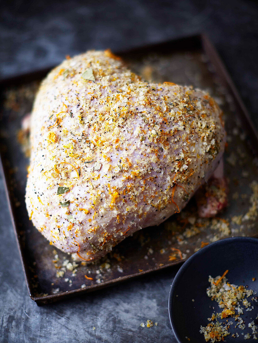Brining turkey with seasonings