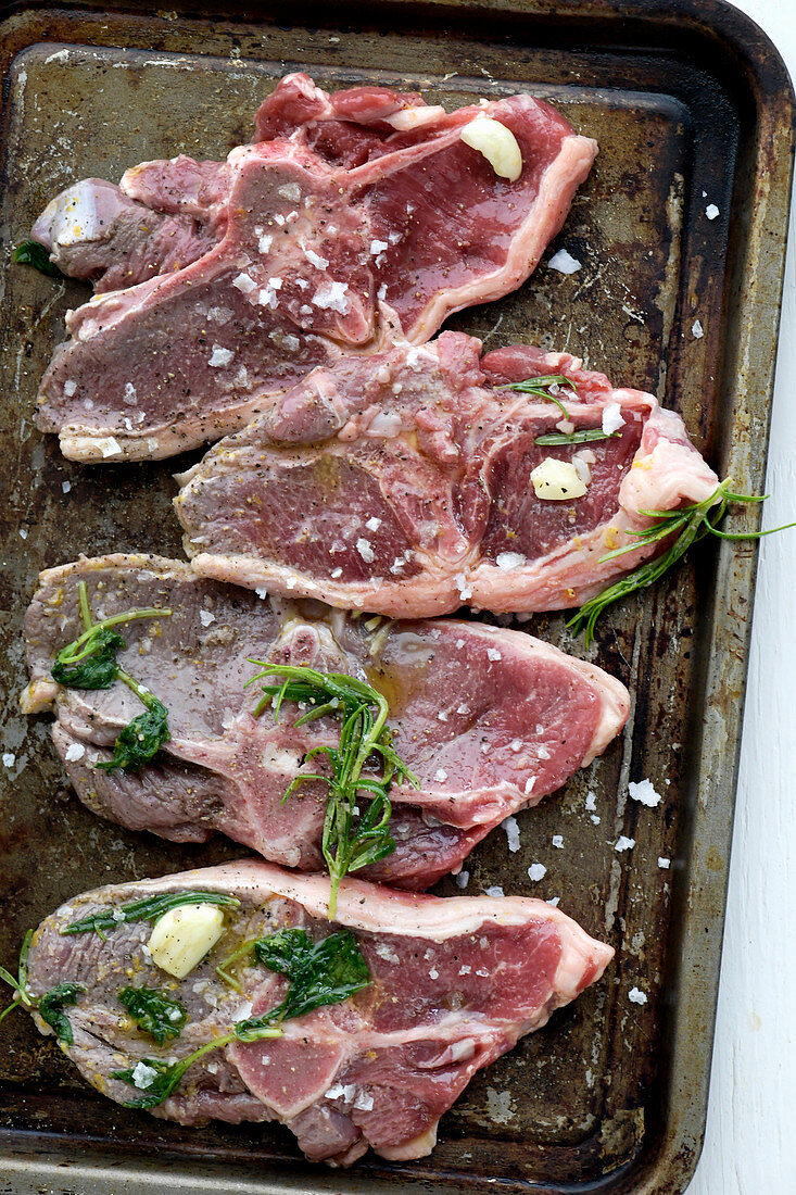 Preparing lamb chops with mint salsa