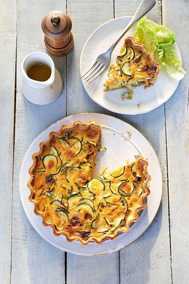 Courgette and blue cheese tart