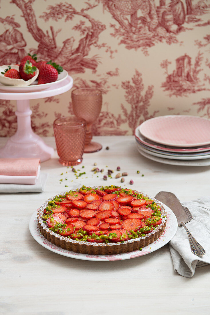 Erdbeer-Pistazien-Tarte