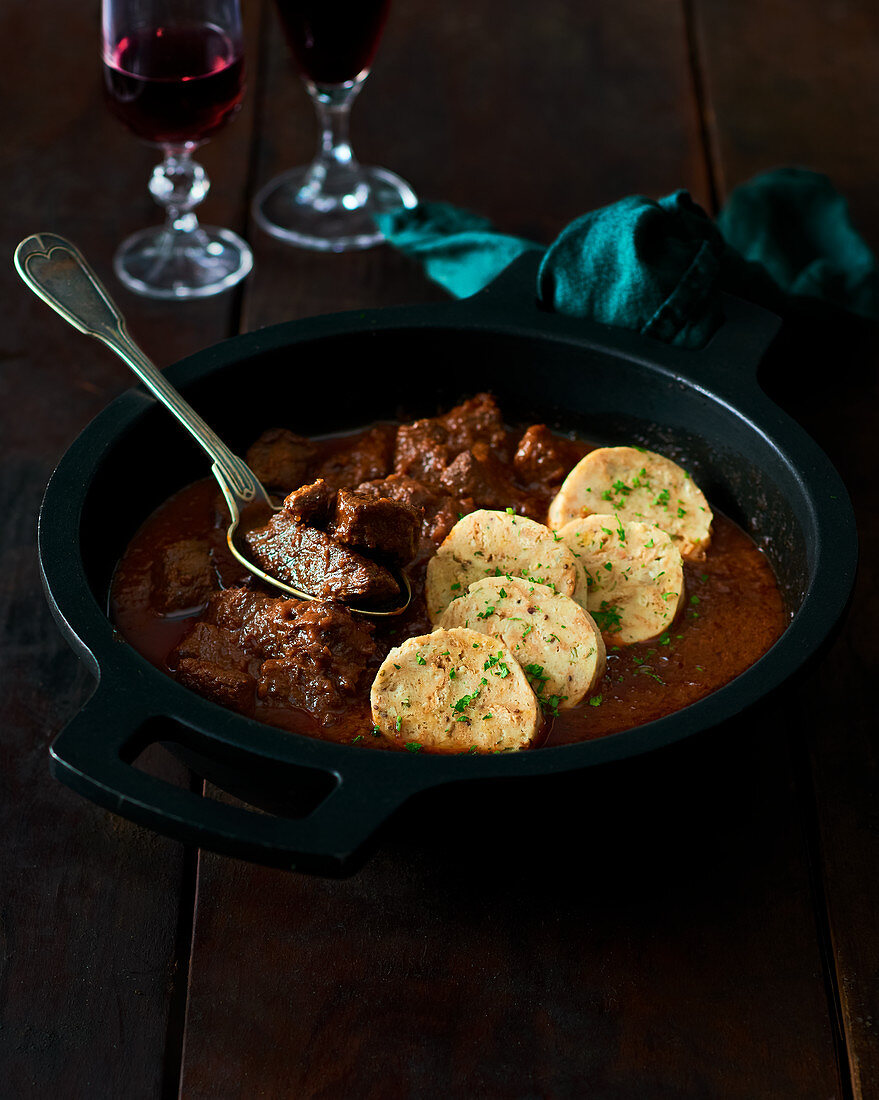 Classic goulash with dumplings