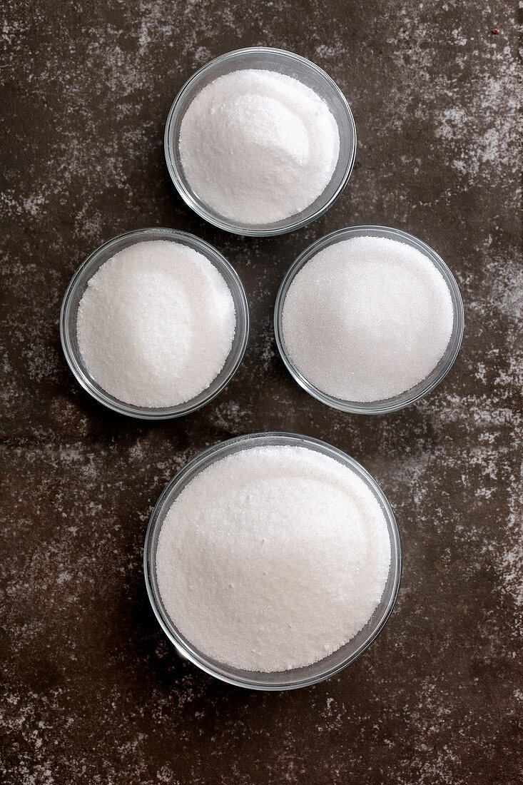 Isomaltulose, trehalose, eryhritol stevia (sugar replacements)
